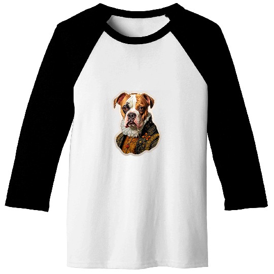 Baroque Renaissance Boxer Bull Dog Portrait Baseball Tees