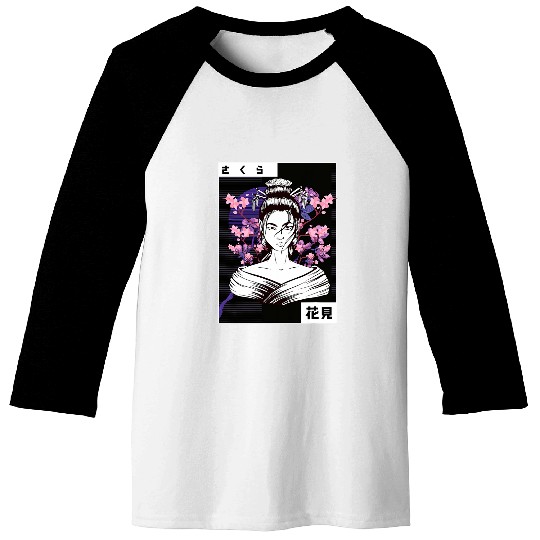 Geisha Japanese Kawaii Japan Art Girl In Kimono Culture 21 Baseball Tees