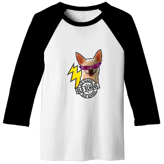 Chihuahua in Oldschool tee i love my dog Baseball Tees
