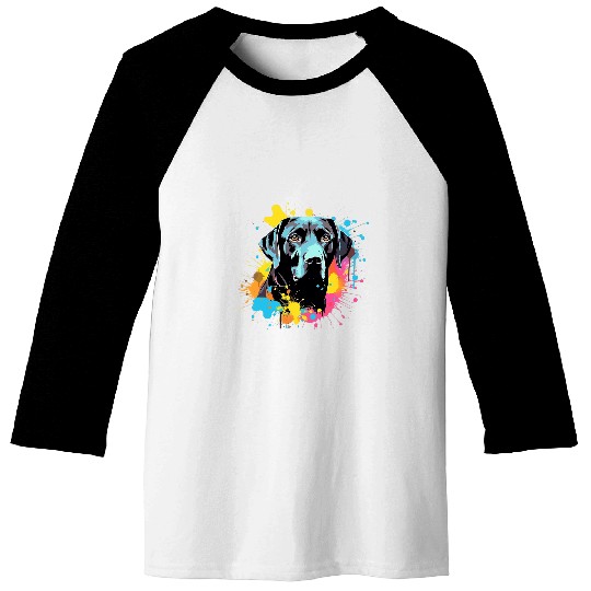 Black Lab Dog Labrador Retriever Retro vintages Art Graphic Baseball Tees