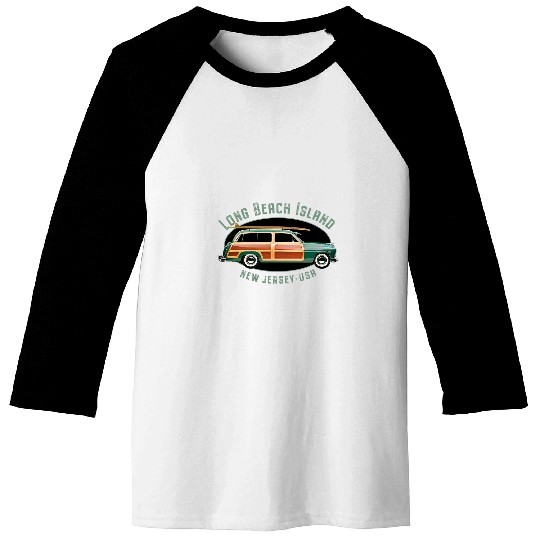 Surf Life Long Beach Island New Jersey vintages Surfing Design Baseball Tees