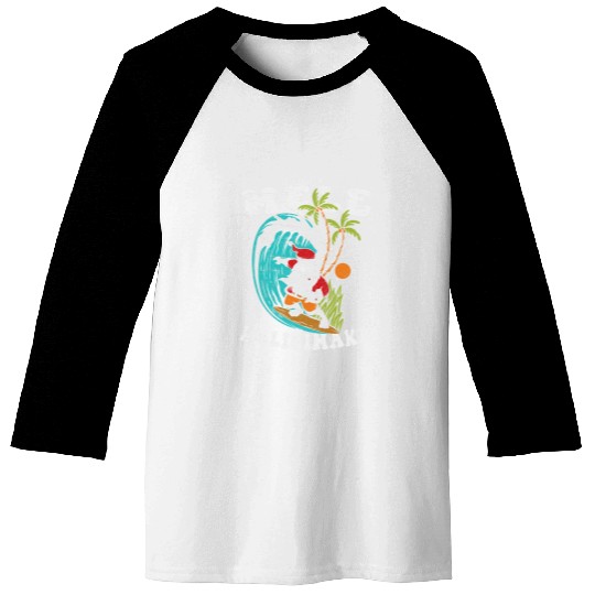 Surf Life Mele Kalikimaka Hawaii Christmas Surfing Santa Baseball Tees