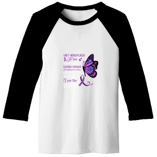 I Am The Storm Lupus Awareness Purple Ribbon Butterfly Baseball Tees