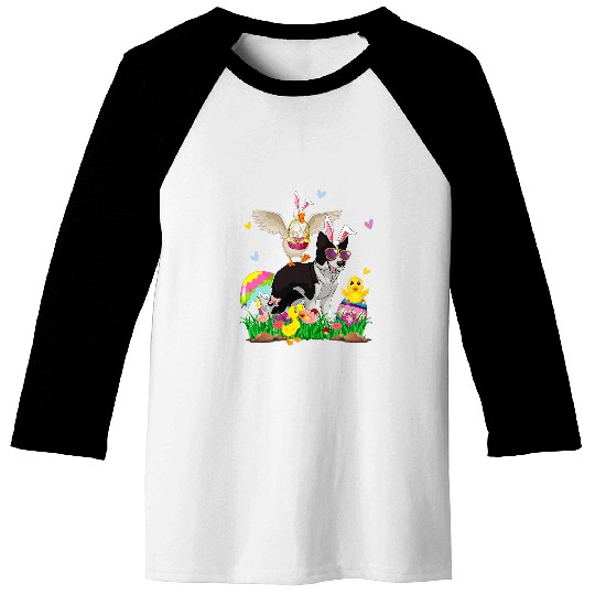 Bunny Duck Riding Border Collie Sunglasses Eggs Basket Baseball Tees