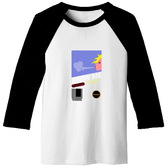 Blow Me 80s Retro 8Bit Video Game vintages Cartridge Baseball Tees