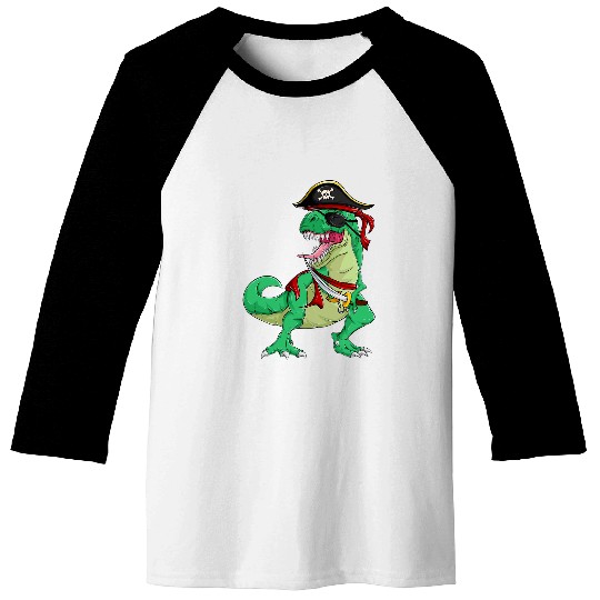 Kid Boy Pirate Dinosaur  s Sailor TRexs Halloween T Rex Baseball Tees