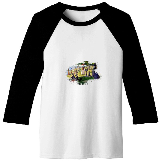 Famous Art A Sunday on La Grande by Georges Seurat Stylish Baseball Tees