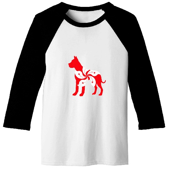 Boxer Silhouette Flag of Hong Kong Baseball Tees