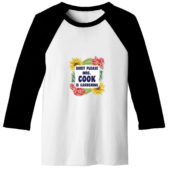 Funny Garden Family Last Name Cook Gardening for Women Baseball Tees
