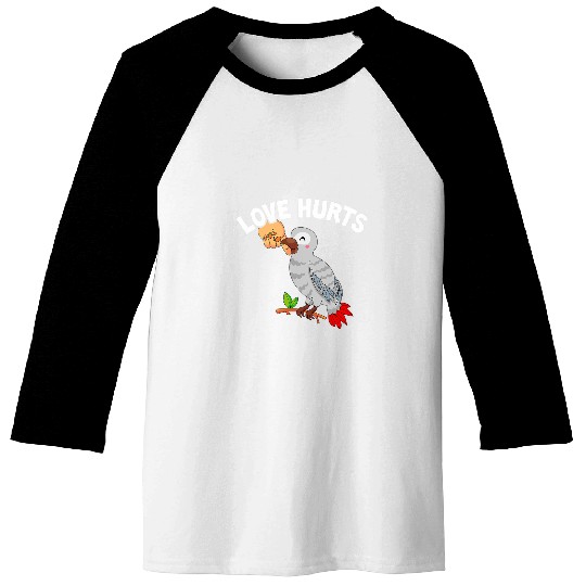Love Hurts African Grey Parrot Love Hurts African Grey Bird Baseball Tees