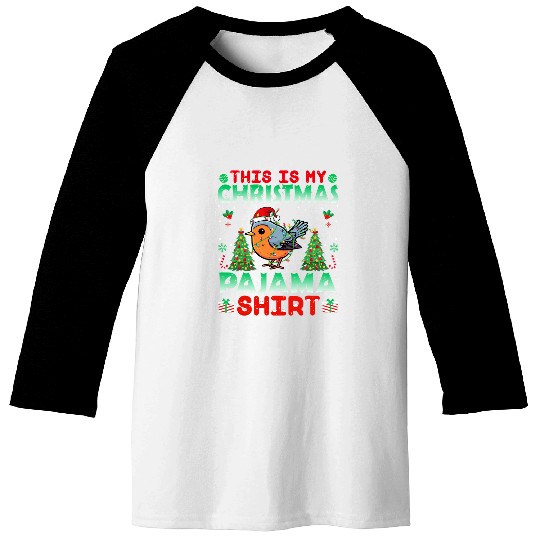 Robin Christmas Hat Pajama   2xmass Robin Lover Baseball Tees