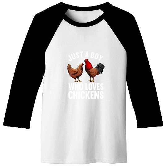Funny Chicken Art For Men Boys Farm Animal Chicken Farmer Baseball Tees