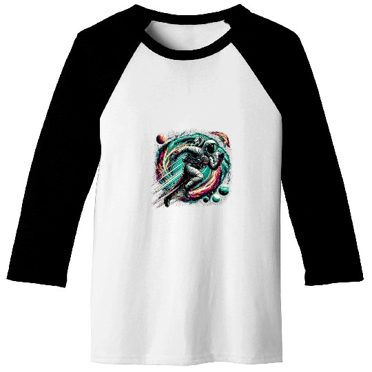 Cool Galaxy Sprinter Astronaut on 100 Meters Sprint Baseball Tees