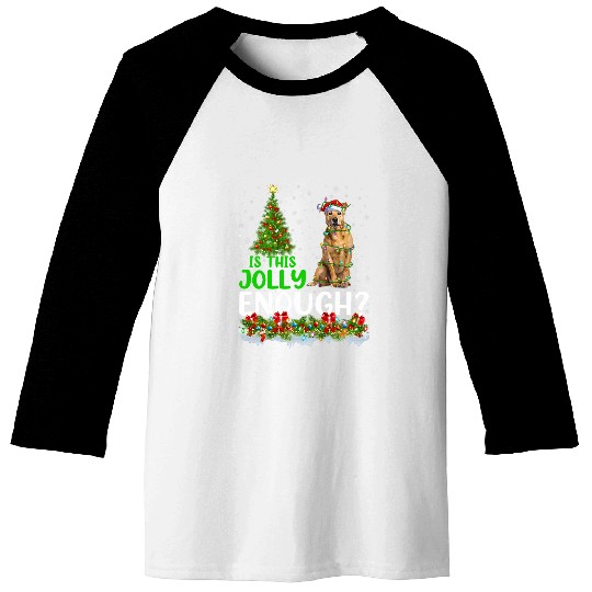 Is This Jolly Enough Rhodesian Ridgeback Dog Christmas Tree Baseball Tees