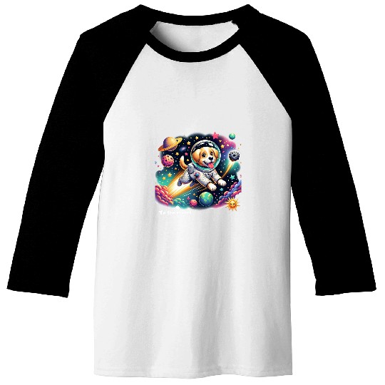 Cosmic Astronaut Adventure Space Shuttle Dog Baseball Tees