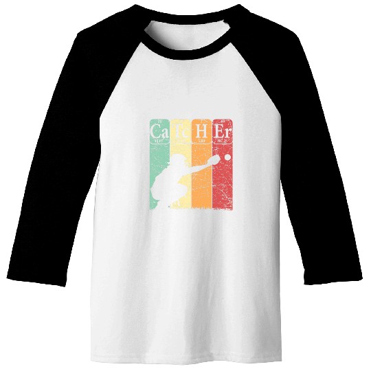 Baseball Periodic Table Elements Nerd Baseball Catcher Retro 1 Baseball Tees