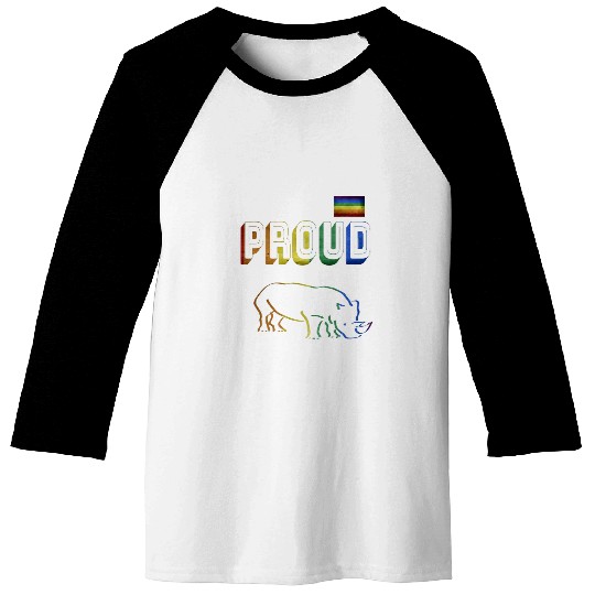 Proud Rhinoceros LGBT Flag Pride Clothing Transgender Pride Baseball Tees
