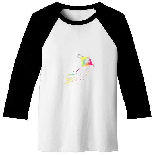 Flying Dragon Delta Kite Splash Art Kite Flying Wind 3 Baseball Tees