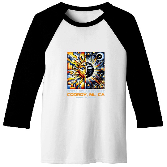 Cubism Total Solar Eclipse Codroy Newfoundland Canada Baseball Tees