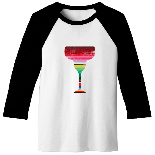 Fun Serape Blanket Margarita Glass Graphic Art Design Baseball Tees