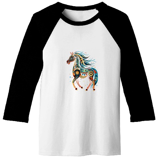 Horse Native American Horses Indian Tribal Arts Indigenous 2 Baseball Tees
