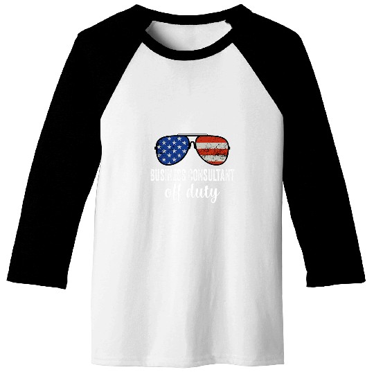 Business Consultant Off Duty American Flag Sunglasses Baseball Tees