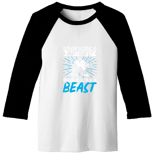 Ice Hockey Drop Like A Butterfly Block Like A Beast Player Baseball Tees