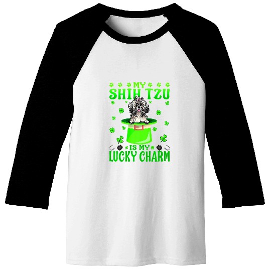 My Shih Tzu Is My Lucky Charm St Patricks Day Baseball Tees