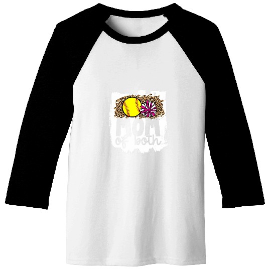 Cheer Softball Mom of Both Softball and Cheer Mother Baseball Tees