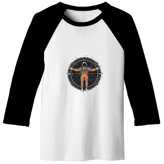 Astronaut Vitruvian Man Funny Leonardo Da Vinci Graphic 21 Baseball Tees