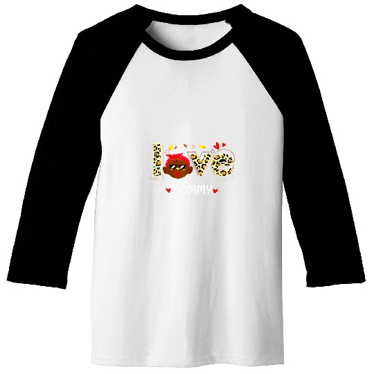 love mommy leopard print cute turkey thanksgiving day Baseball Tees