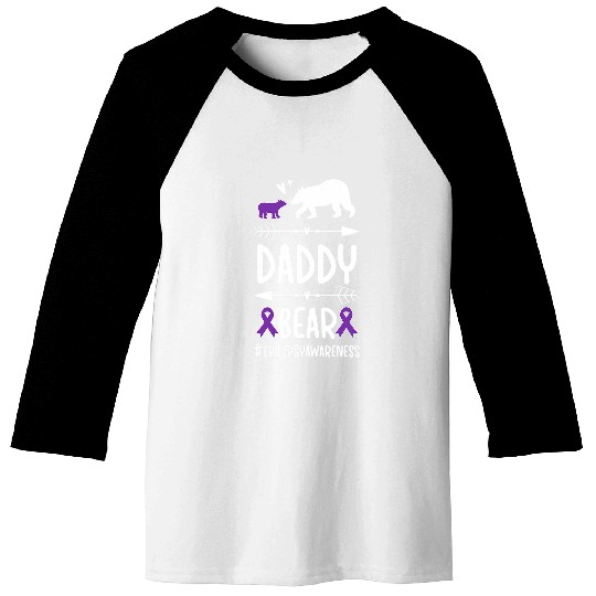 Daddy Bear Epilepsy Warrior Dad Epilepsy Awareness Month Baseball Tees