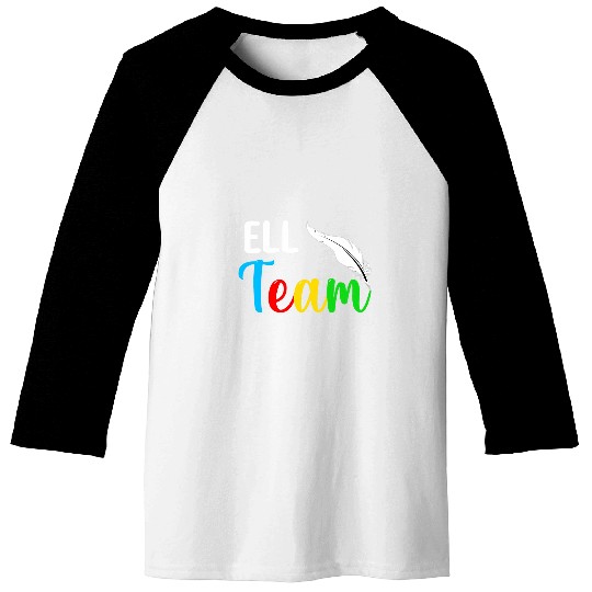 ELL Team Teacher Gift for Her Rainbow Color First Day School Baseball Tees