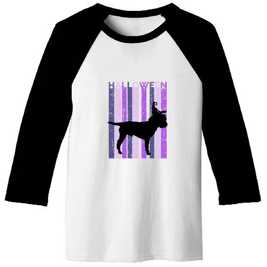 Border Terrier Witch Hat Halloween Spooky Creepy Purple Baseball Tees