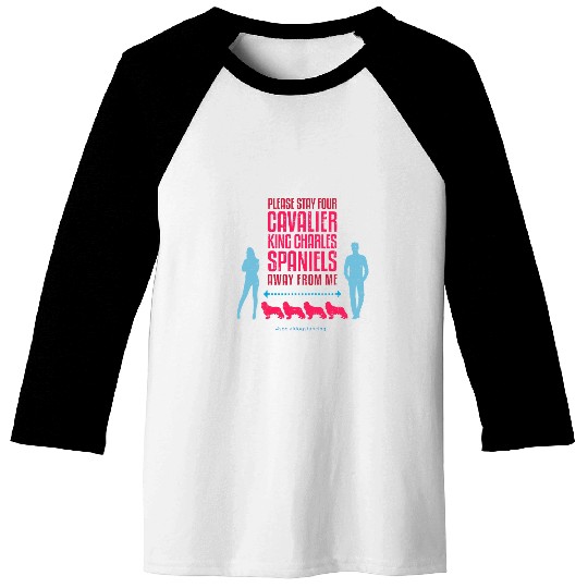 Cavalier King Charles Spaniel Social Distancing Guide Baseball Tees
