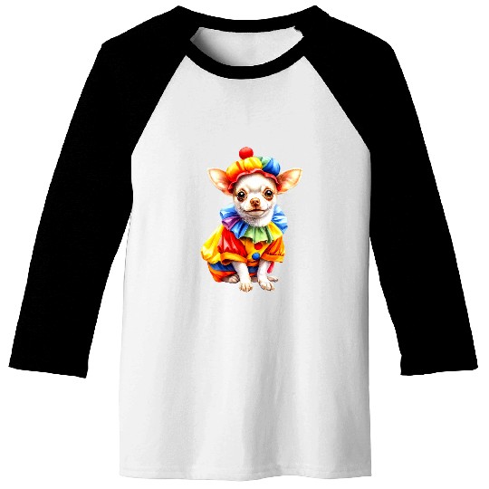 Chihuahua Dressed As Clown Dog Lovers Circus Dog Design Baseball Tees