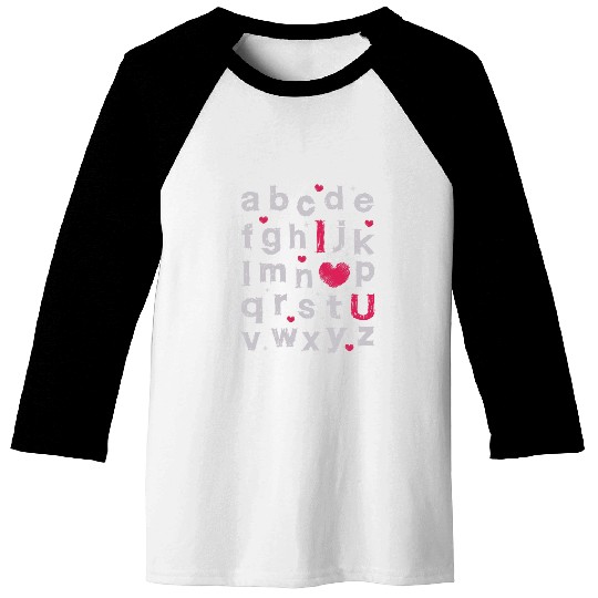 ABCD I Love You Valentines Day Teacher Student Baseball Tees