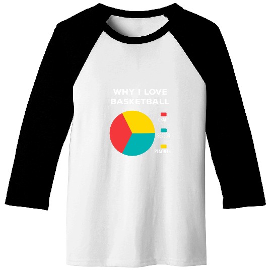 Basketball fan saying pie chart Why I love Basketball Baseball Tees
