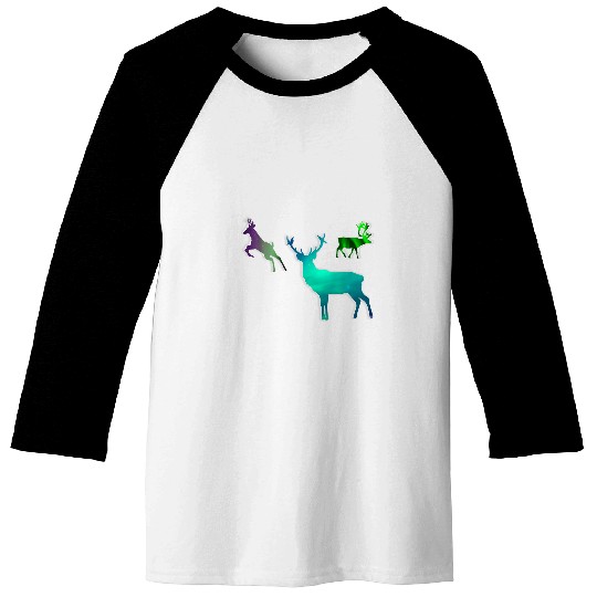 Lacrosse Gift Moose and Deers with Aurora Alaska Northern Lights Baseball Tees