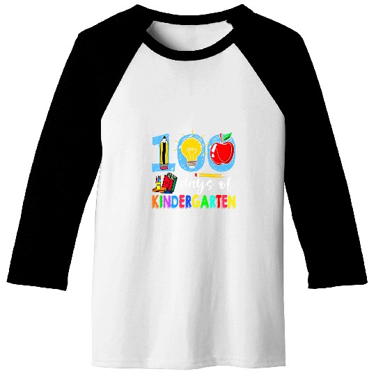 100 Days Of Kindergarten 100th Day Of School Student Teacher Baseball Tees