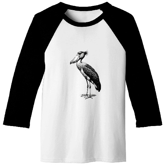 Shoebill Stork vintages 19thCentury Ink Art Baseball Tees