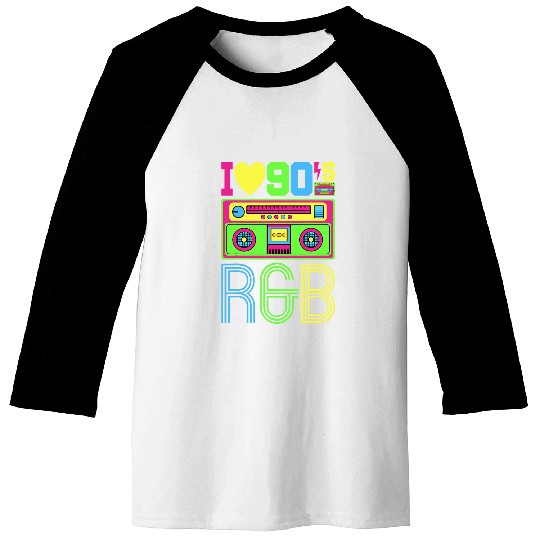 I Love 90s RB Music Tee 1990s Style Outfit vintages Nineties Baseball Tees
