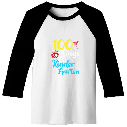 100 Days Of Kindergarten 100th Day Of School Student Teacher 1 Baseball Tees