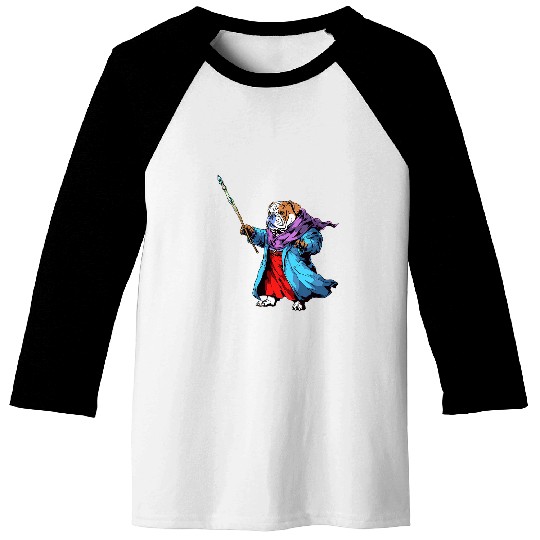 English Bulldog Wizard Funny Dog Magic Baseball Tees