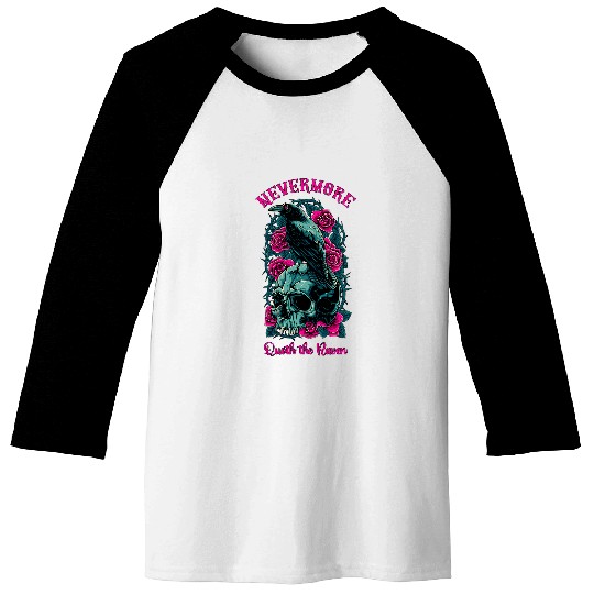 Lacrosse Gift Nevermore Quoth The Raven Edgar Allan Poe Baseball Tees