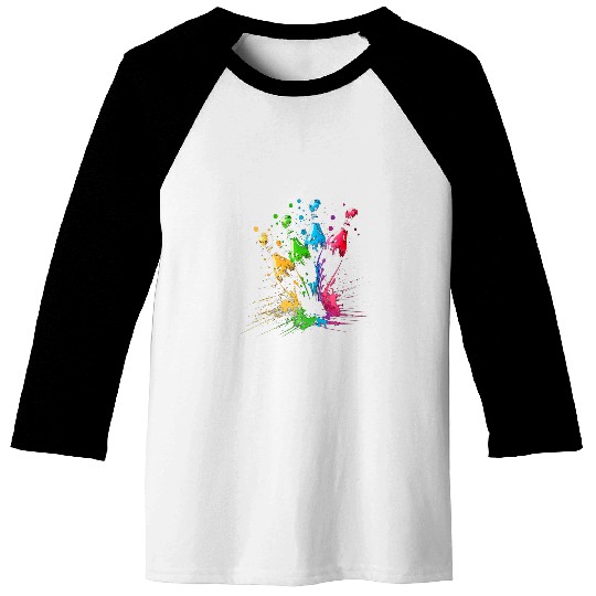 Bowling Skittles Splash Art Bowler Retro Bowling Skittles Baseball Tees