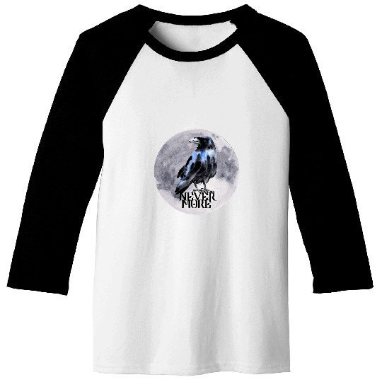 Lacrosse Gift NEVERMORE Raven Edgar Allan Poe Poem Baseball Tees