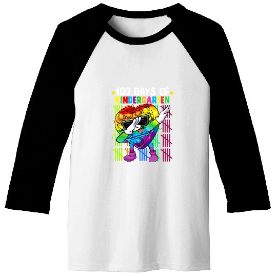 100 Days Of Kindergarten Dabbings Colorful Fidget Toy Student Baseball Tees