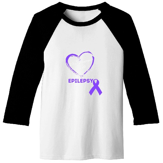 I Love Someone With Epilepsy Purple Awareness Ribbon Design Baseball Tees