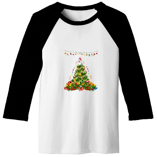 Christmas Tree Lights Old English Sheepdog Dog Gift Lover Baseball Tees